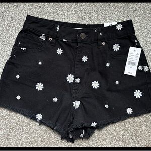 High Waisted Sunflower Denim Shorts